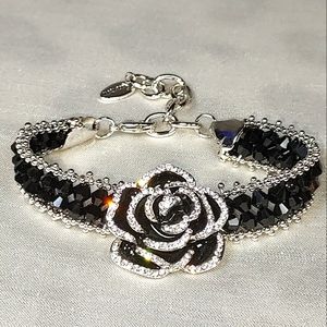 Rose Swarovski silver/black bracelet.